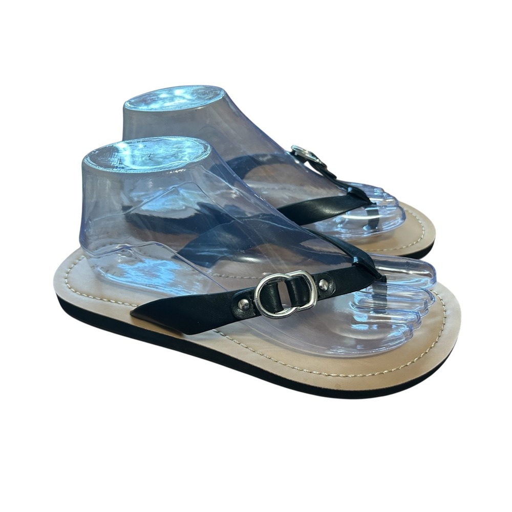 Kelly & Katie Black Thong Sandals Size 8M/39‎ Womens Casual Summer Shoes